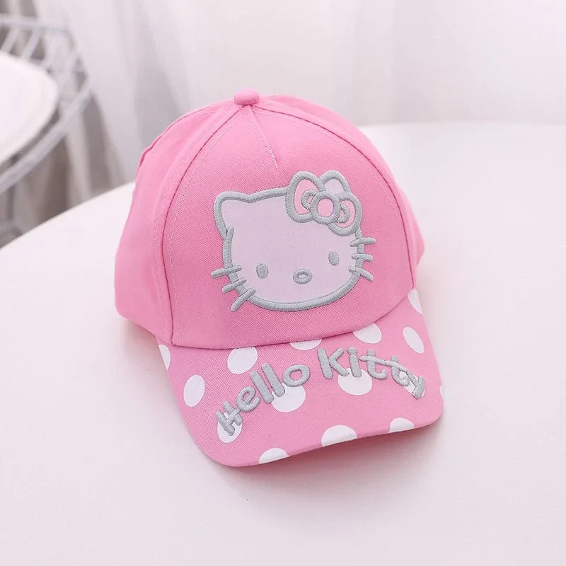 Korean Style Hello Kitty Embroidered Comfortable Cap for Girls